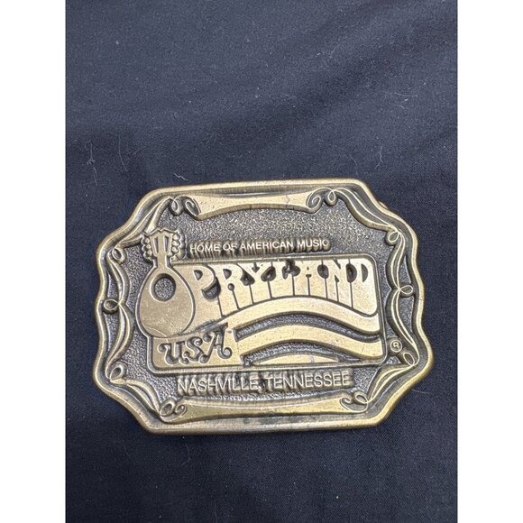 Vintage Opryland USA Brass Belt Buckle Nashville Tennessee - Picture 1 of 5